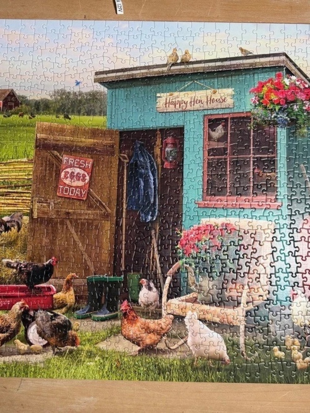 Cobble Hill Henhouse Huddle 1000-Piece Farm Puzzle Like New